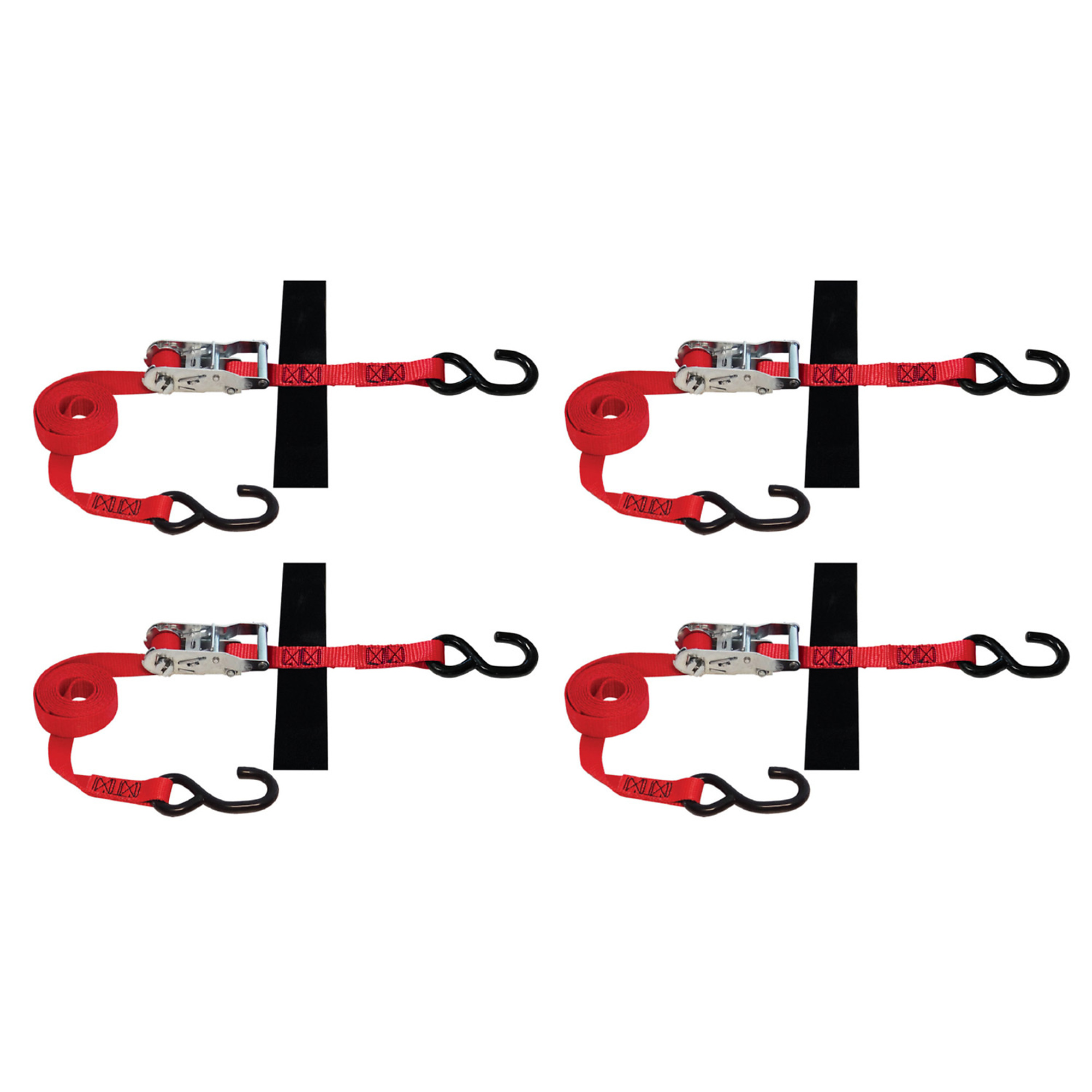 Snap-Loc S-Hook Ratchet Strap Tie-Down - 96in., 833-Lb. Working Load, 4 Pk, Polyester, Model# SLTHS108RR4